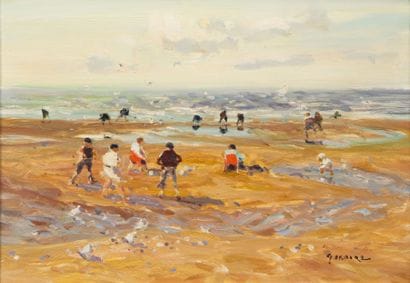 Gaston SEBIRE (1920-2001)
Plage animée.
Huile...