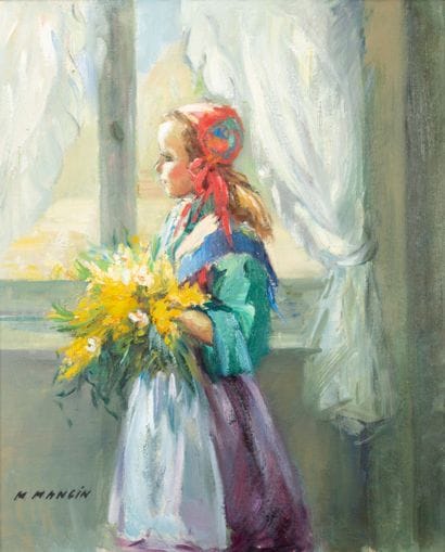 M. MANGIN (XXème siècle)
Jeune dans un intérieur...