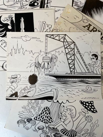 Jean LEFFEL (1918-2001)
Lot de 92 dessins.
Différentes...