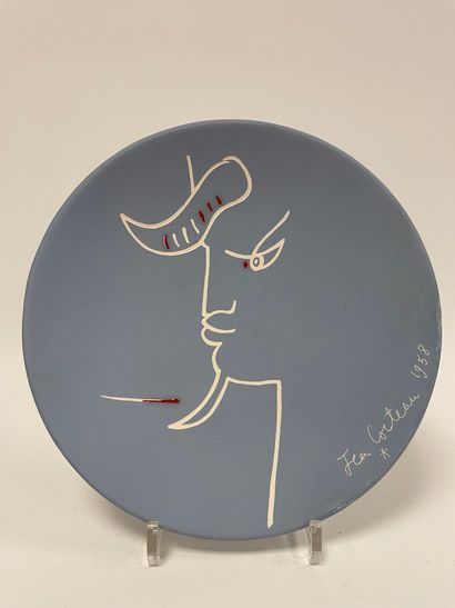 Jean COCTEAU (1889-1963)
Blue-engraved goat-foot...