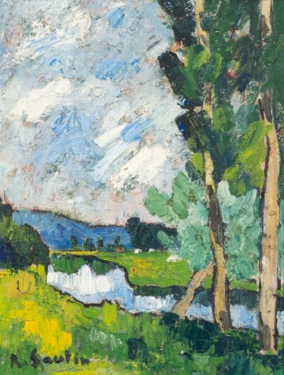René SAUTIN (1881-1968)
Bords de Seine.
Huile...