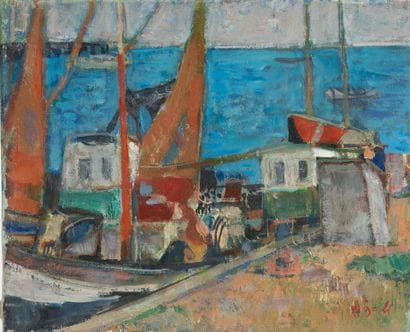François GALL (1912-1987)
Chalutiers au port.
Huile...