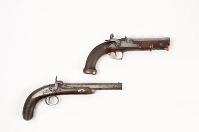 FRANCE, XIXème siècle
Two officer's pistols:
-...