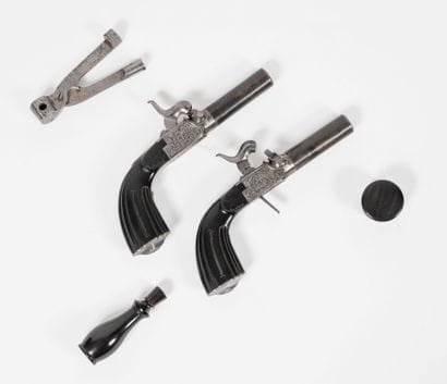 BELGIQUE, vers 1840-1850
Pair of forced bullet...
