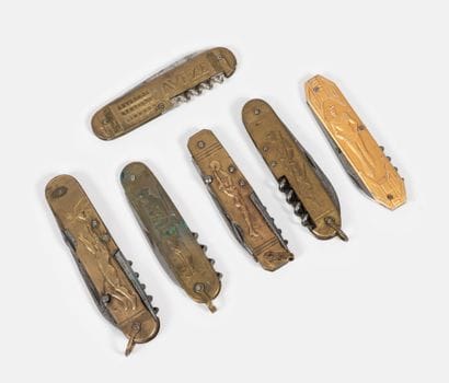 COURSOLLE, MENIERE, 
6 bistro knives, some...