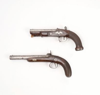 FRANCE, XIXème siècle
Two officer's pistols:
-...