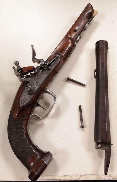 FRANCE, époque Empire
Officer's pistol 
Flintlock...