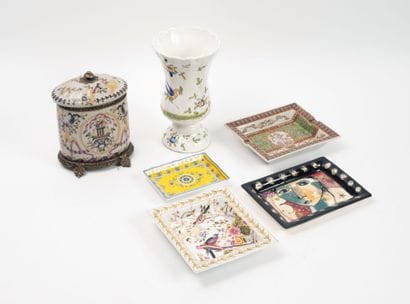 Lot de céramiques émaillées ou peintes à...