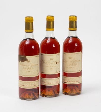 CHÂTEAU D'YQUEM
3 bouteilles, 1984.
Lur-Saluces.
Sauternes....