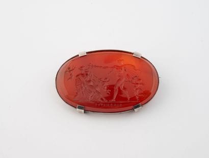 Important brooch centered with an intaglio...