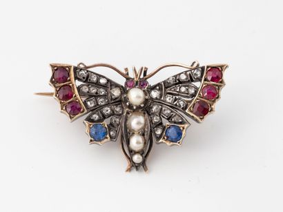 Broche papillon or jaune (585 et or jaune...