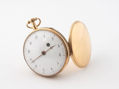 Pocket watch in yellow gold (750).
White...