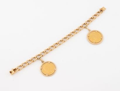 Gourmet bracelet in yellow gold (750) adorned...