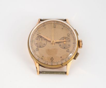 Yellow gold (750) round watch case with two...