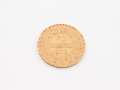 A 20 franc yellow gold coin depicting the...