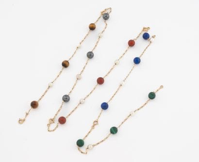 5-bracelet necklace in yellow gold (750)...