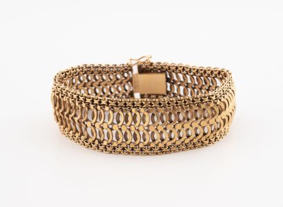 Bracelet ruban en or jaune (750) à maillons...