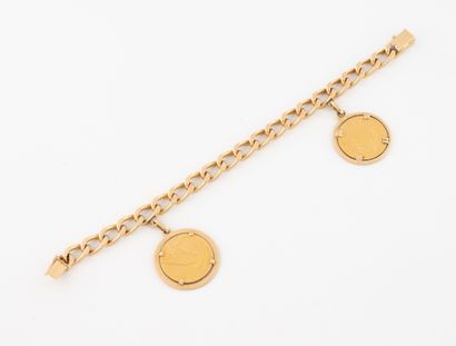Gourmet bracelet in yellow gold (750) adorned...