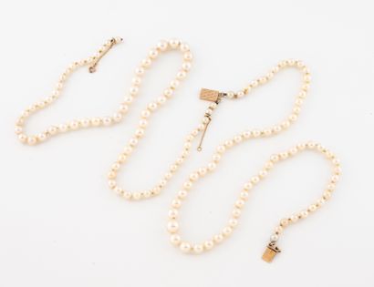 Collier à deux rangs de perles de culture...