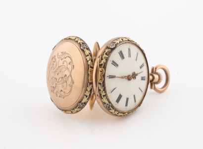 Small three-tone gold (750) collar watch...