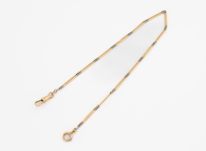 Yellow and white gold (750) watch chain with...