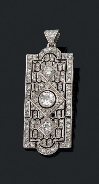 Pendentif en platine (950) de forme plaque...