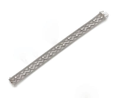 Soft-knit ribbon bracelet in white gold (750),...