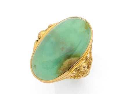 Importante bague d'homme en or jaune (bas...