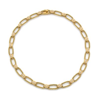 Elegant necklace in yellow gold (750) with...