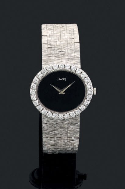 PIAGET
Ladies' wristwatch in white gold (750).
Oval...