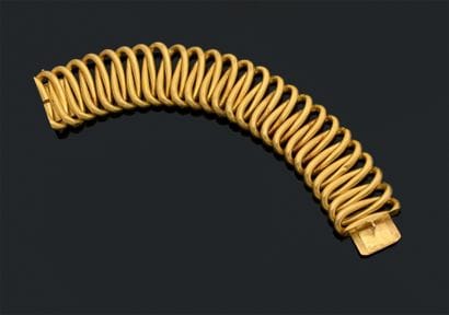 Important bracelet en or jaune (750) à maillons...