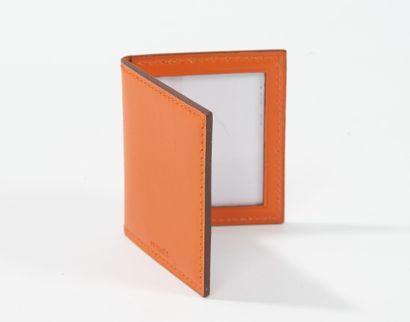 HERMES
Smooth orange leather photo holder...