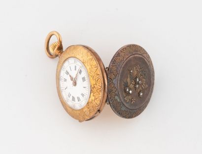 Small yellow gold (750) collar watch with...