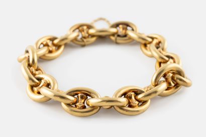 Gourmet bracelet in yellow gold (750) with...