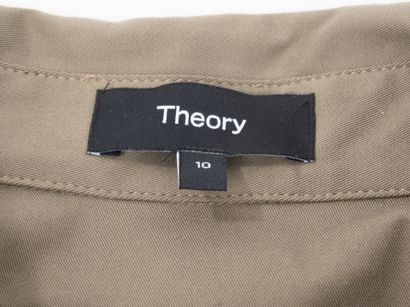 THEORY
Khaki cotton dress with short sleeves...