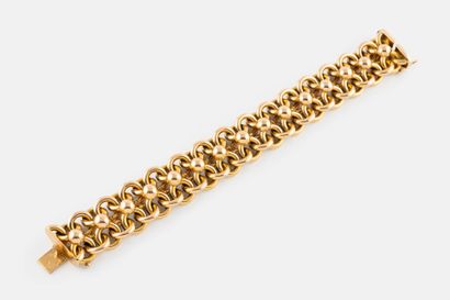 Beautiful gold bracelet (750) with interlocking...