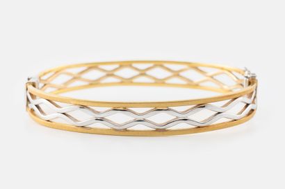 Yellow and white gold (750) semi-open rigid...