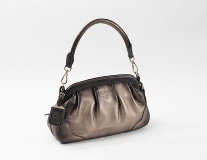 PRADA
Metallic brown grained leather bag,...