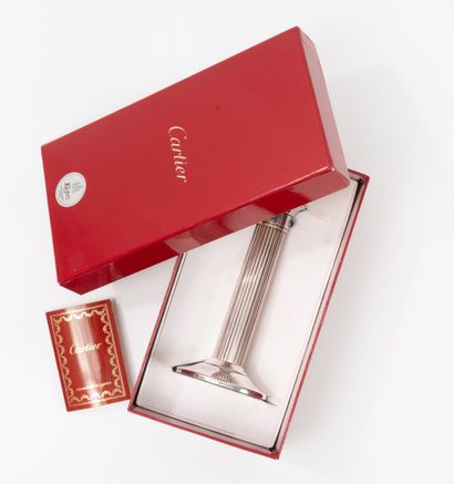CARTIER 
Silver-plated candlestick with fluted...