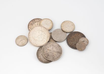 FRANCE
Lot of various silver coins (925)...