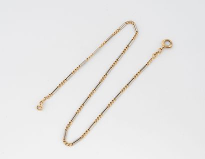 Yellow gold (750) and silver (min 800) watch...