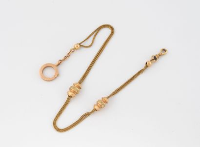 Yellow gold (750) watch chain with two rows...