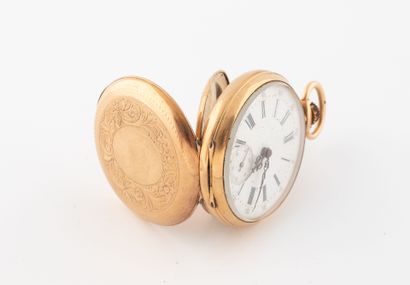 Pocket watch in yellow gold (750).
Hand-wound...