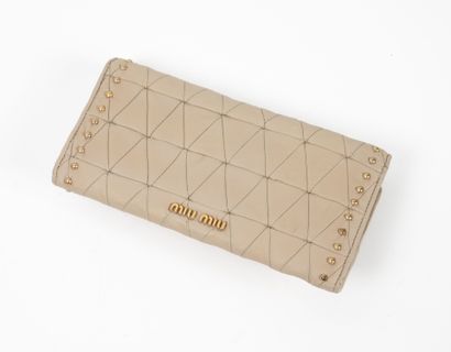MIU MIU
Beige quilted leather wallet with...