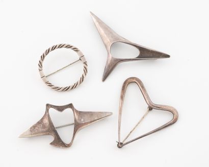 Georg JENSEN
Set of four abstract silver...