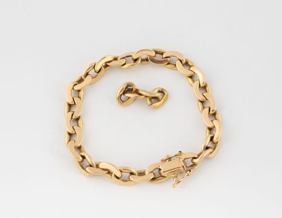 Yellow gold (750) bracelet with gourmette...
