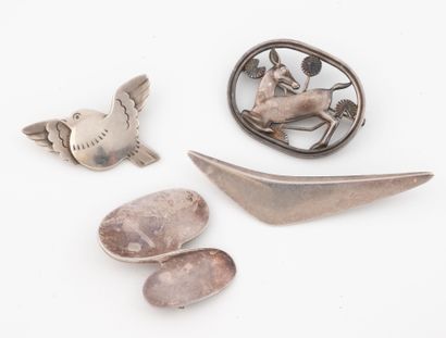 Georg JENSEN
Set of four silver brooches...