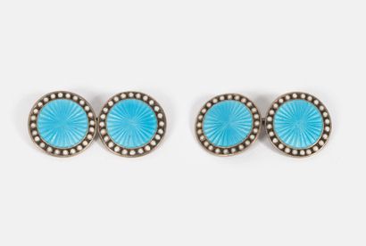 Silver (min.800) and turquoise, black and...