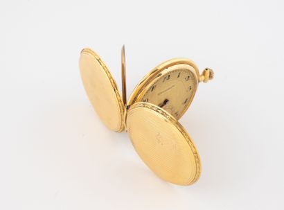Savonnette pocket watch in yellow gold (750),...