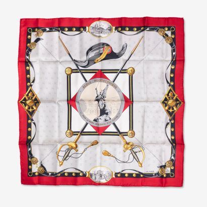 Two silk scarves : 
- LR. Paris.
One black...